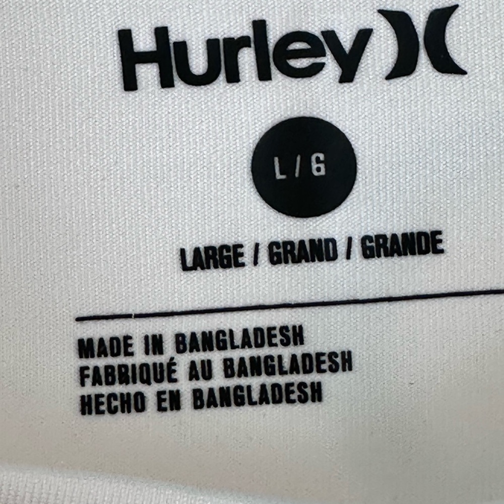 Hurley White Logo Surf Top with Black Print - Picture 2 of 2